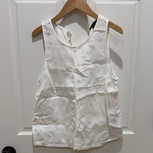 J crew linen White Sleeveless Top